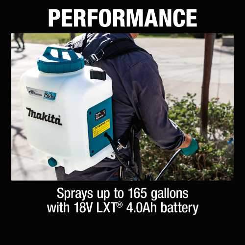 Makita XSU01SM1 18V LXT® Lithium‘Ion Cordless 2.6 Gallon Backpack Sprayer Kit (4.0Ah)