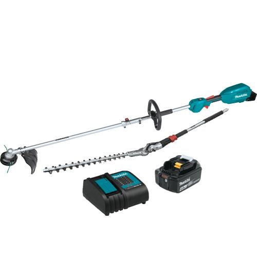 Makita XUX02SM1X2 18V LXT® Lithium‘Ion Brushless Cordless Couple Shaft Power Head Kit w/ 13" String Trimmer & 20" Hedge Trimmer Attachments (4.0Ah)