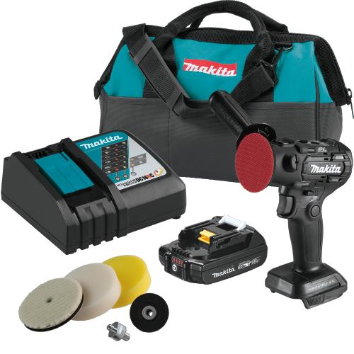 Makita XVP01R1B 18V LXT® Lithium‘Ion Sub‘Compact Brushless Cordless 3" Polisher / 2" Sander Kit (2.0Ah)