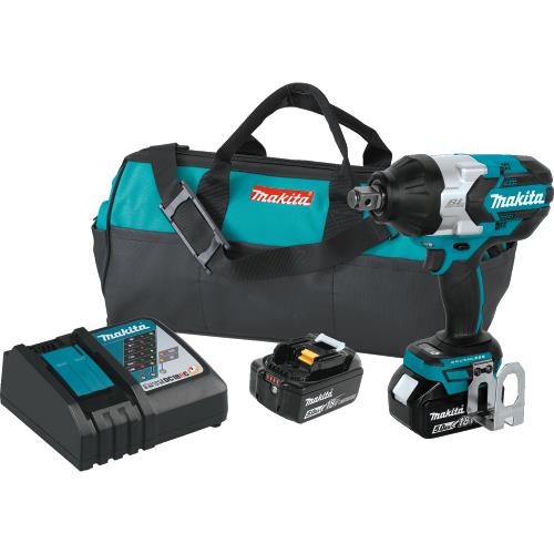 Makita XWT07T 18V LXT® Lithium‘Ion Brushless Cordless High‘Torque 3/4" Sq. Drive Impact Wrench Kit w/ Friction Ring Anvil (5.0Ah)