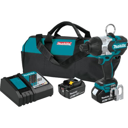 Makita XWT09T 18V LXT® Lithium‘Ion Brushless Cordless High‘Torque 7/16" Hex Impact Wrench Kit (5.0Ah)