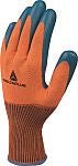 Delta Plus VE733OR09 VE733 100% polyester glove. Pure latex coating on palm and fingertips. Gauge 13. 9 (LG)