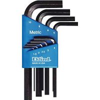 EKLIND TOOL 10509 9Pc. Metric L-Wrench Hexkey Set Short Arm