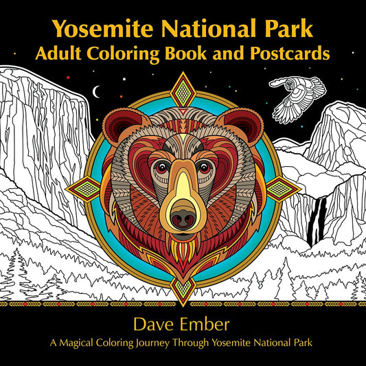 Paradise Clay FAR041 Yosemite National Park Adult Coloring Book and Postcards - Book