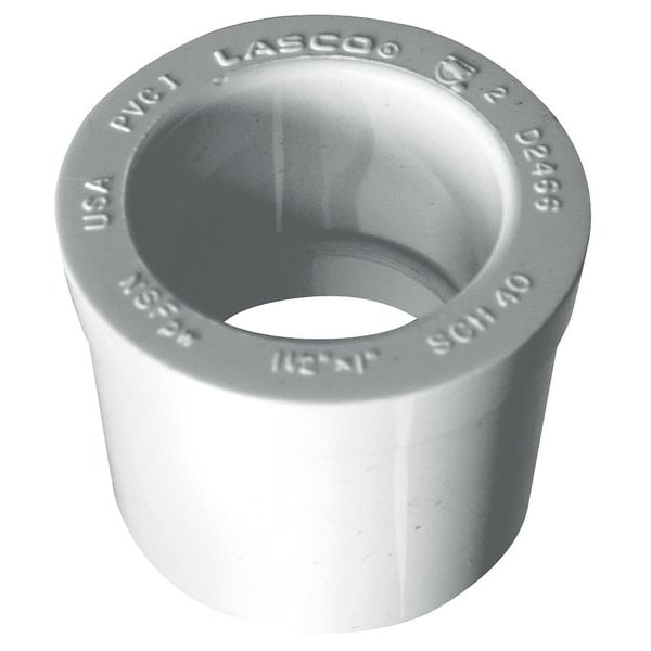 Jones Stephens 437212 1-1/2" x 1-1/4" Sch. 40 PVC Reducing Bushing, SPG x S