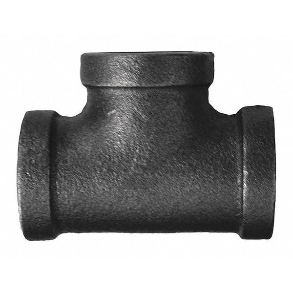 Jones Stephens B4600180 1" x 1/2" x 1" Black Iron Reducing Tee, Banded