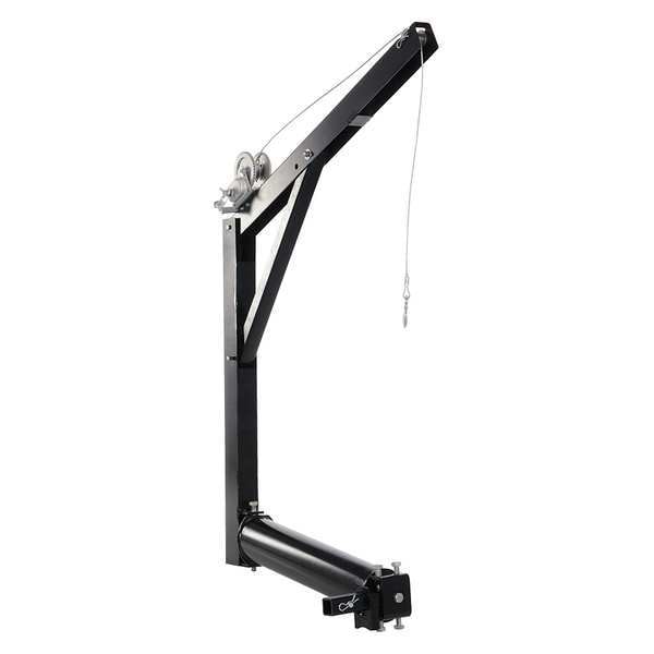 Vestil WTJ-HITCH Davit Crane, 600 lb Capacity, 47 in Reach, 0 in to 84 in Lift Range, Black
