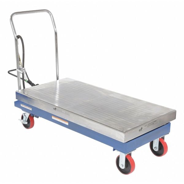 Vestil AIR-2000 Air Hydraulic Steel Cart, 2000 lb. Cap, 24"W, 47-1/4"L
