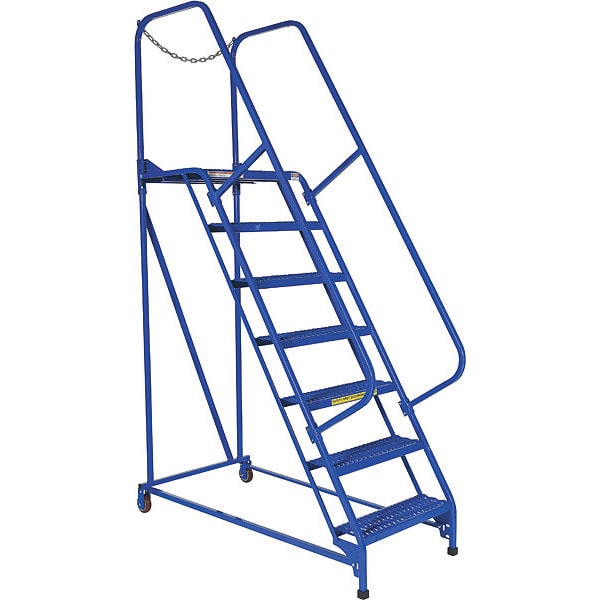 Vestil LAD-MM-7-G 100 H Steel Maintenance Ladder - 7 Step Grip-Strut, 7 in Steps