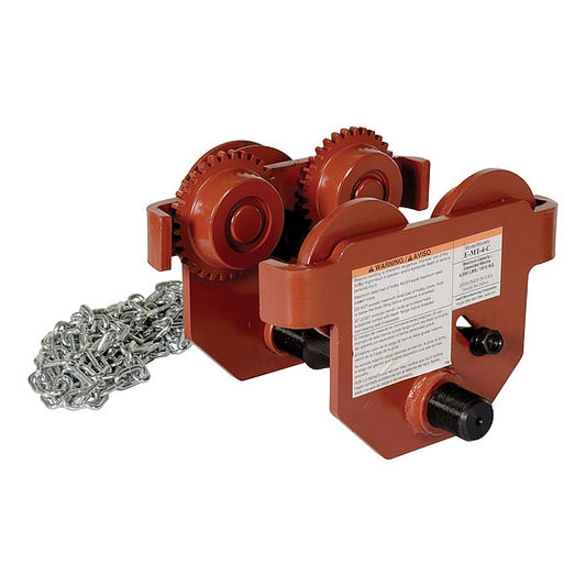 Vestil E-MT-4-C Low Profile Eye Manual Trolley - Geared