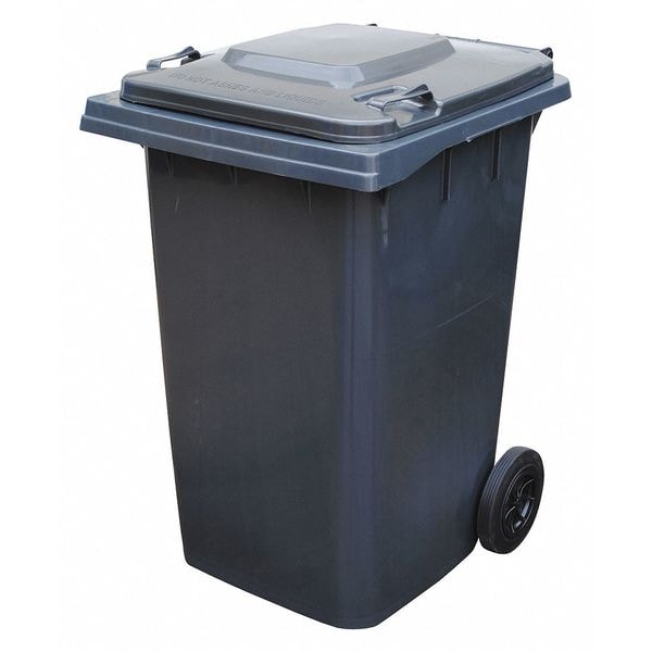 Vestil TH-95-GY TH Series 95 gal Rectangular Outdoor Can, Gray, Lift Up, HDPE, 28 1/4 in