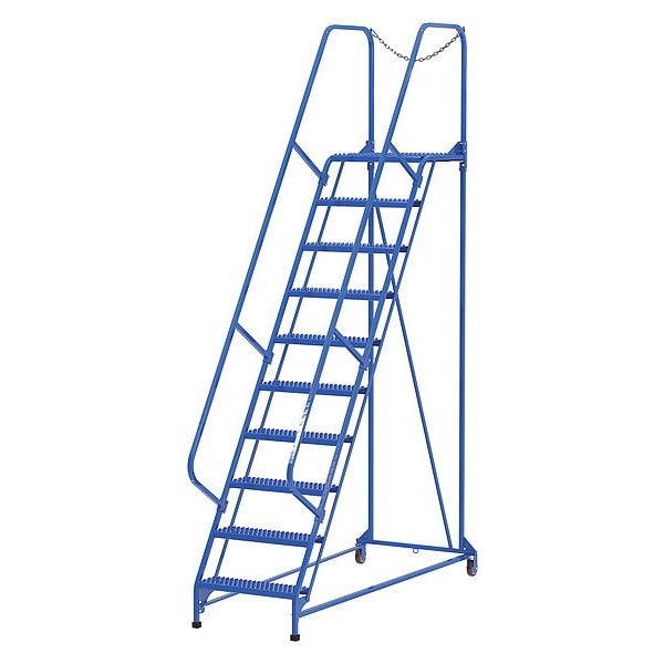 Vestil LAD-MM-10-G 130 H Steel Maintenance Ladder - 10 Step Grip-Strut, 10 Steps