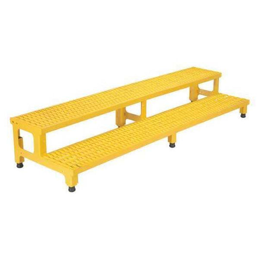 Vestil ASP-72 Adjustable Serrated Step Mate Stand, 15.25 Overall Height, Steel, Yellow