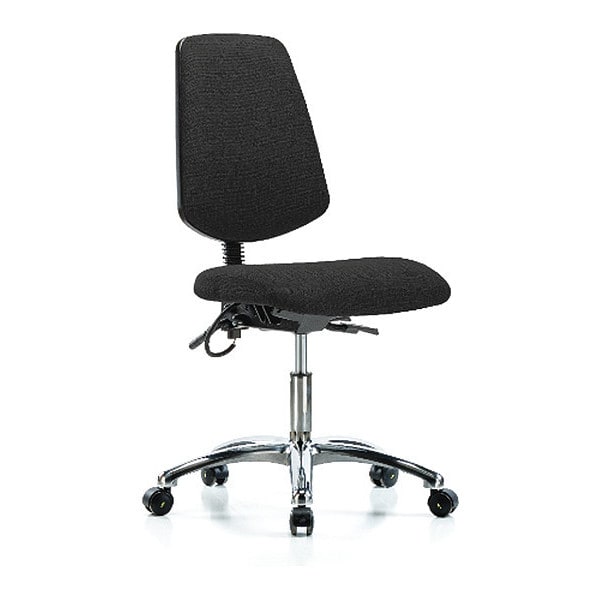 Blue Ridge Ergonomics ESD-FDHCH-MB-CR-T1-A0-EC-ESDBLK Fabric ESD Chair - Desk Height with Medium Back, Seat Tilt, & ESD Casters in ESD Black Fabric