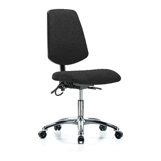 Blue Ridge Ergonomics ESD-FDHCH-MB-CR-T1-A0-EC-ESDBLK Fabric ESD Chair - Desk Height with Medium Back, Seat Tilt, & ESD Casters in ESD Black Fabric
