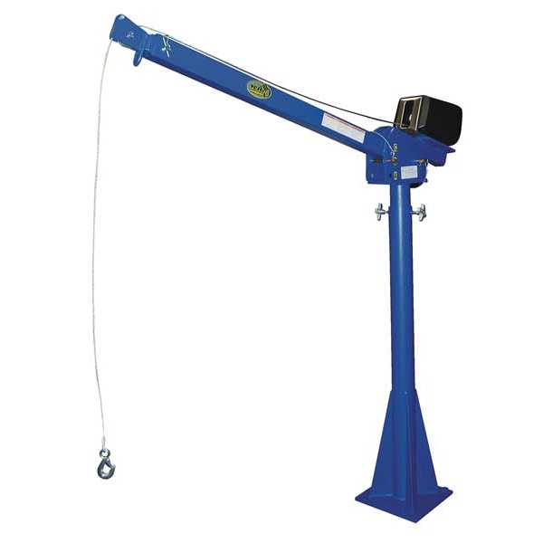Vestil WTJ-20-4-AC Davit Crane, 2,000 lb Capacity, 51.25 in to 87.25 in Reach, 59-1/2 in to 106-1/2 in Lift Range