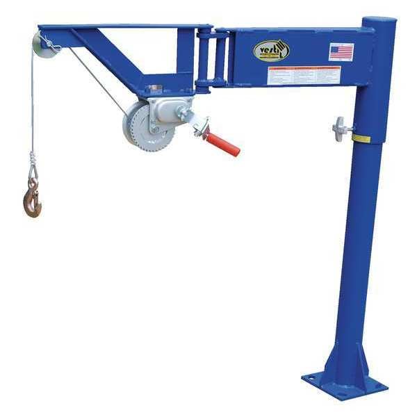 Vestil VAN-J Davit Crane, 400 lb Capacity, 0 in to 38.5 in Reach, 0 in to 120 in Lift Range, Blue