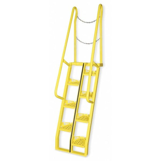 Vestil ATS-7-68 125 7/8 in Overall H, Alternating Tread Stair Unit, Steel, 10 Steps, 350 lb Load Capacity