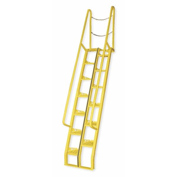 Vestil ATS-8-56 138 1/4 in Overall H, Alternating Tread Stair Unit, Steel, 13 Steps, 350 lb Load Capacity