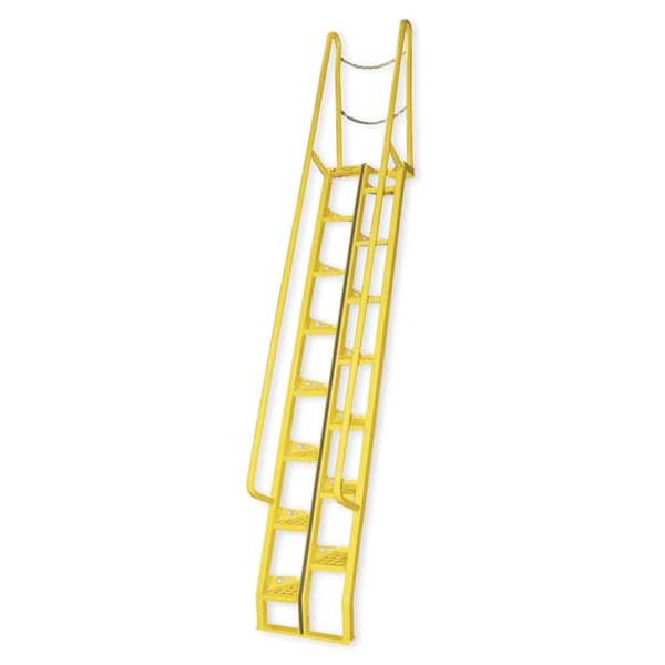 Vestil ATS-9-56 150 1/4 in Overall H, Alternating Tread Stair Unit, Steel, 15 Steps, 350 lb Load Capacity