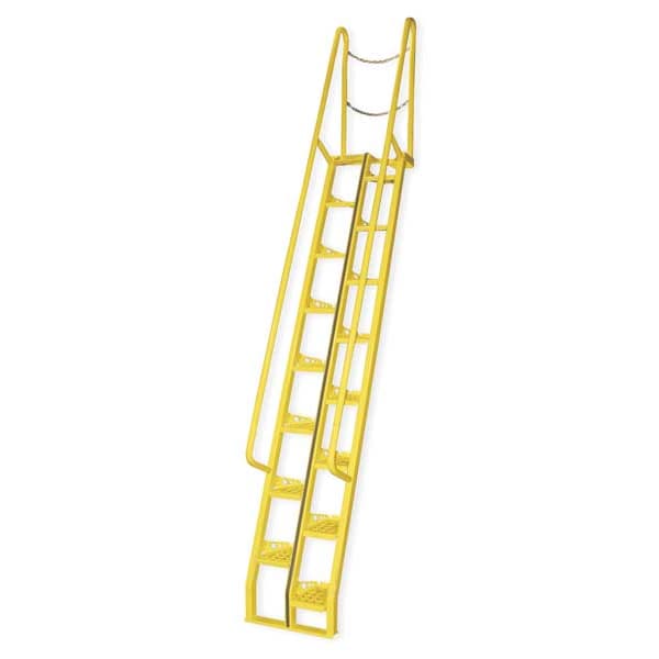 Vestil ATS-10-56 162 3/8 in Overall H, Alternating Tread Stair Unit, Steel, 16 Steps, 350 lb Load Capacity