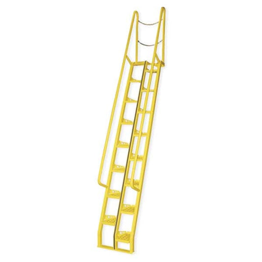 Vestil ATS-10-56 162 3/8 in Overall H, Alternating Tread Stair Unit, Steel, 16 Steps, 350 lb Load Capacity