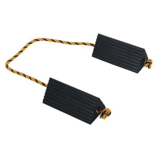 Vestil AC-13 Rubber Airline Wheel Chock, Rope, 5 x 10