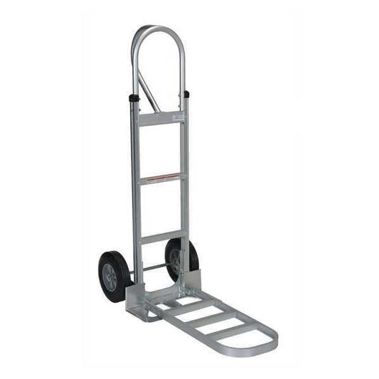 Vestil ALUM-P-HR Silver P-Handle Hand Truck Hard Rubber Wheels