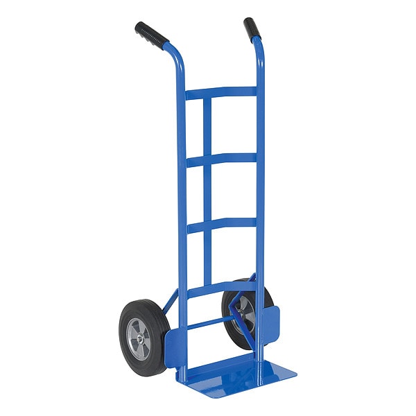 Vestil DHHT-500S-HR Blue Steel Dual Handle Hand Truck Hard Rubber Wheels 500 lb