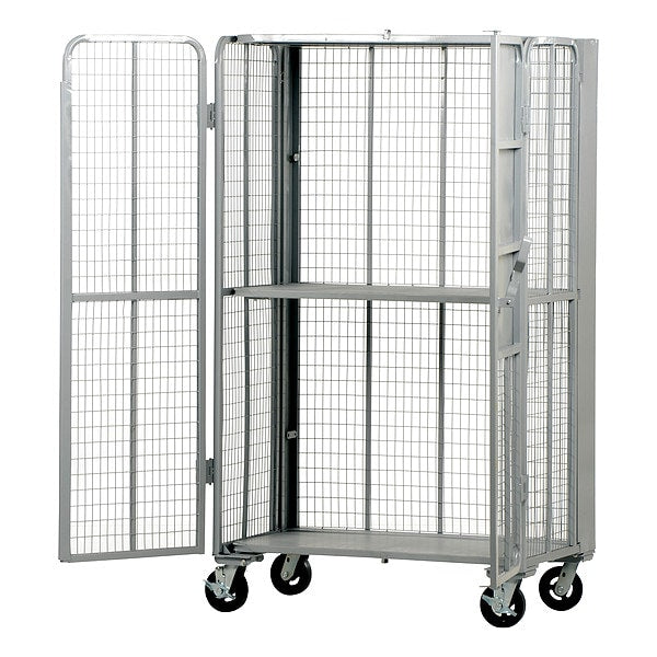 Vestil FST-2744-2 Folding Security Truck, 2000 lb., 2000 lb Capacity, 44 W x 27 L x 76.5 H, 2 Shelves
