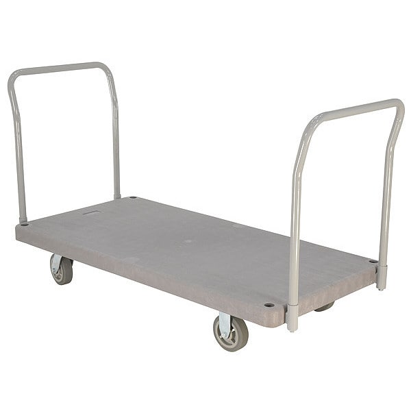 Vestil PPT-2-42 Plastic Platform Truck 2 Handles 2000 lb 4 Polyurethane Casters