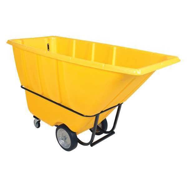 Vestil TDT-100-HD-YELLOW Heavy Duty Tilt Truck 1 Cubic Yard 2100 lb Yellow