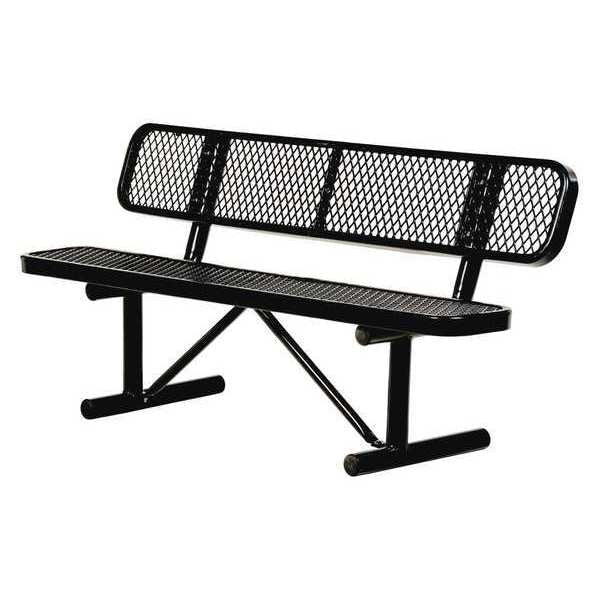 Vestil BEN-MX-96-BK Expanded Metal Bench, 96", Black