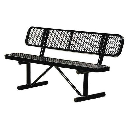 Vestil BEN-MX-96-BK Expanded Metal Bench, 96", Black