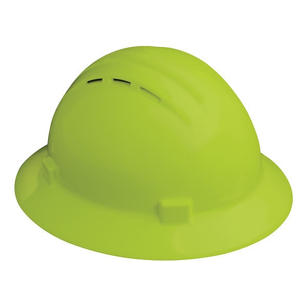 Delta Plus WEL19430HL Americana® Full Brim Vented with 4-Point One-D Rotor Suspension, Hi Viz Lime