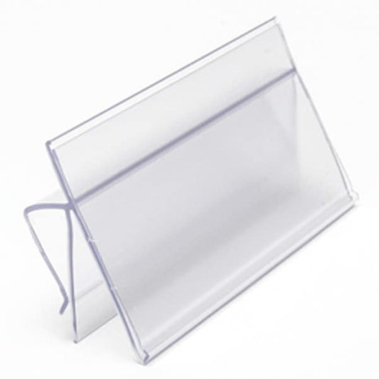 Aigner Label Holder BC24 Bin-Clip™ 4 in x 2 in, Clear, Slide-In, 25 Label Holders, Snap-On, Plastic, 25 PK