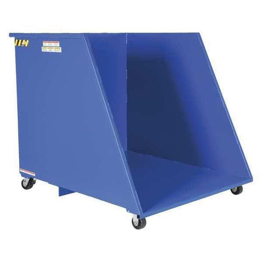 Vestil HOP-OE Open Ended Steel Dumping Hopper 2000 lb Glass-Filled Nylon Casters