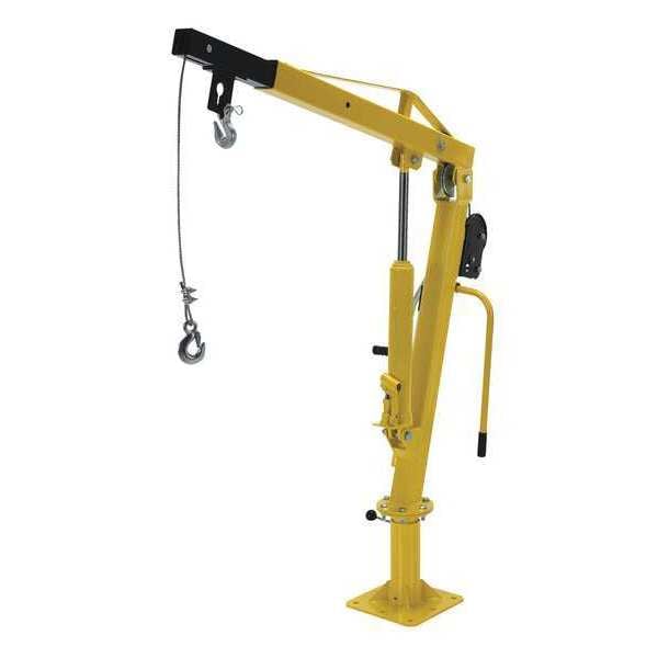 Vestil WTJ-2 Winch Operated Truck Jib Crane, 500 Ext, 500 lb Capacity, Height Under Span: 8 ft