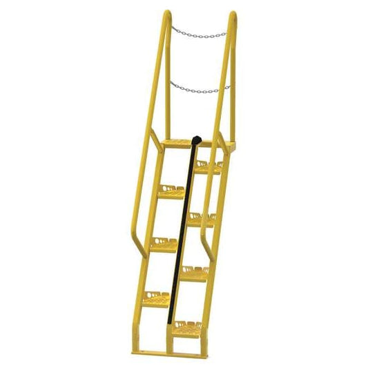 Vestil ATS-5-68 101 7/8 in Overall H, Alternating Tread Stair Unit, Steel, 8 Steps, 350 lb Load Capacity