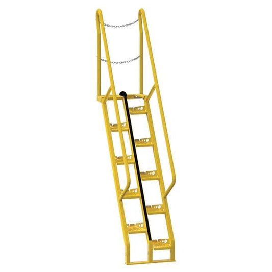 Vestil ATS-6-56 114 1/4 in Overall H, Alternating Tread Stair Unit, Steel, 10 Steps, 350 lb Load Capacity