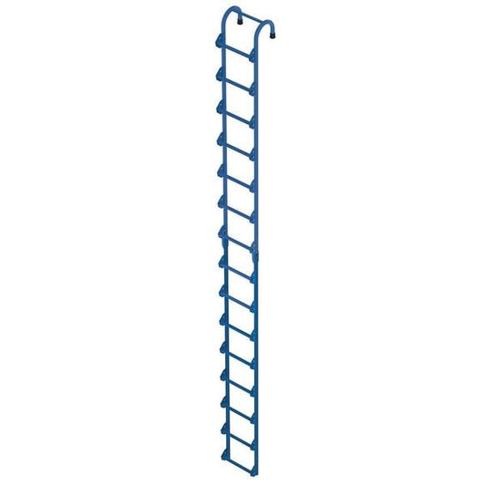 Vestil NTAL-15 15 ft. Overall H, Storage Tank Ladder, Steel, 15 Steps, Blue Powder Coated Finish