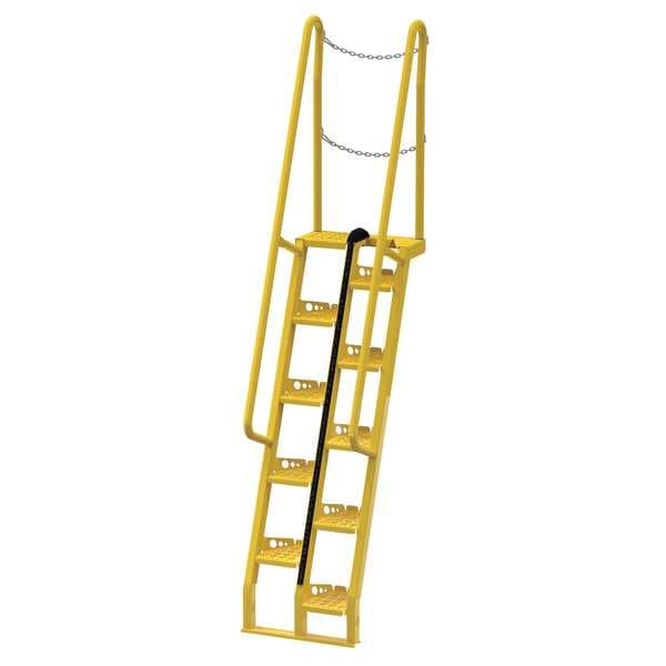Vestil ATS-6-68 113 3/4 in Overall H, Alternating Tread Stair Unit, Steel, 10 Steps, 350 lb Load Capacity