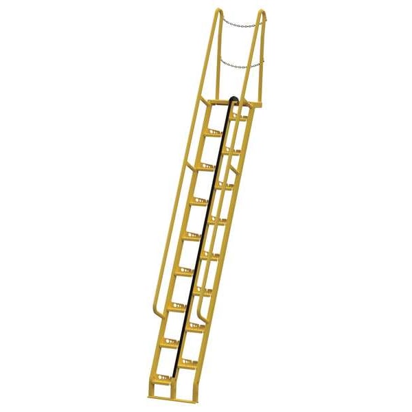 Vestil ATS-11-68 173 5/8 in Overall H, Alternating Tread Stair Unit, Steel, 17 Steps, 350 lb Load Capacity
