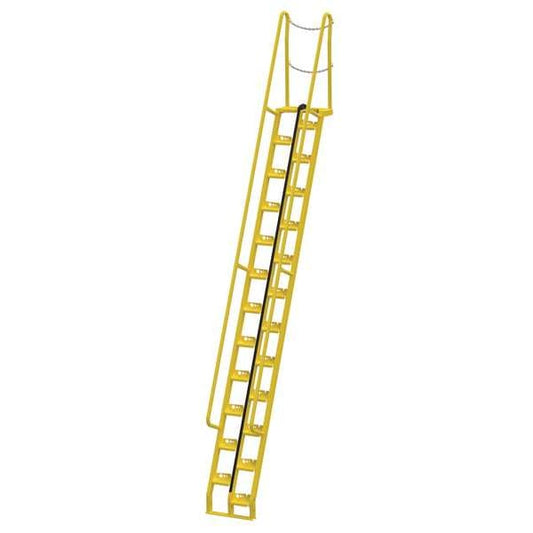 Vestil ATS-14-68 209 7/8 in Overall H, Alternating Tread Stair Unit, Steel, 24 Steps, 350 lb Load Capacity