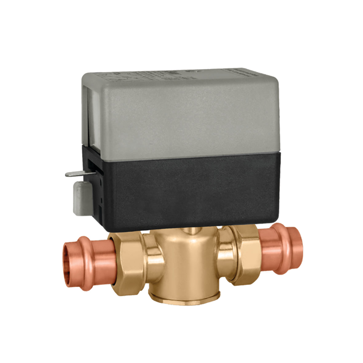 Caleffi Z55PL Z-One™ 2-Way,NC TERMINAL Block, w/ MS,24V,3/4",Union Press Long,7.5Cv