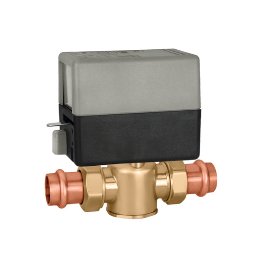 Caleffi Z55PL Z-One™ 2-Way,NC TERMINAL Block, w/ MS,24V,3/4",Union Press Long,7.5Cv