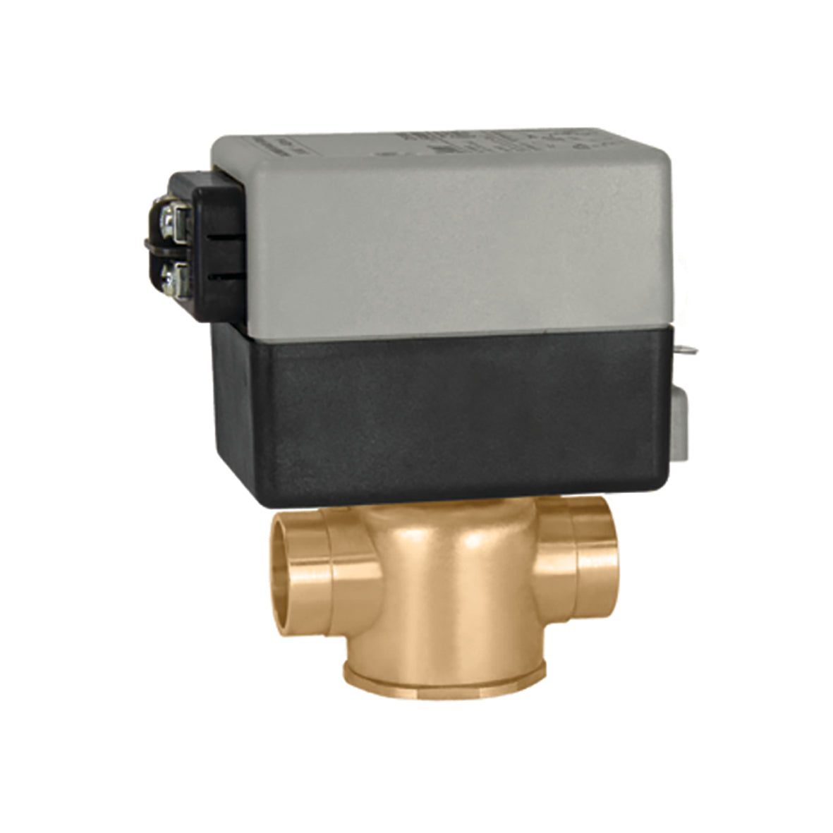 Caleffi Z50 Z-One™ 2-Way valve body,Normally Closed Actuator terminal blockw/ Switch,24V,Inverted Flare,Inverted Flare,3.5Cv,35 PSI ∆P