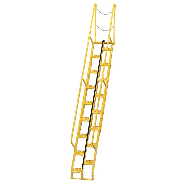 Vestil ATS-11-56 174 1/8 in Overall H, Alternating Tread Stair Unit, Steel, 17 Steps, 350 lb Load Capacity