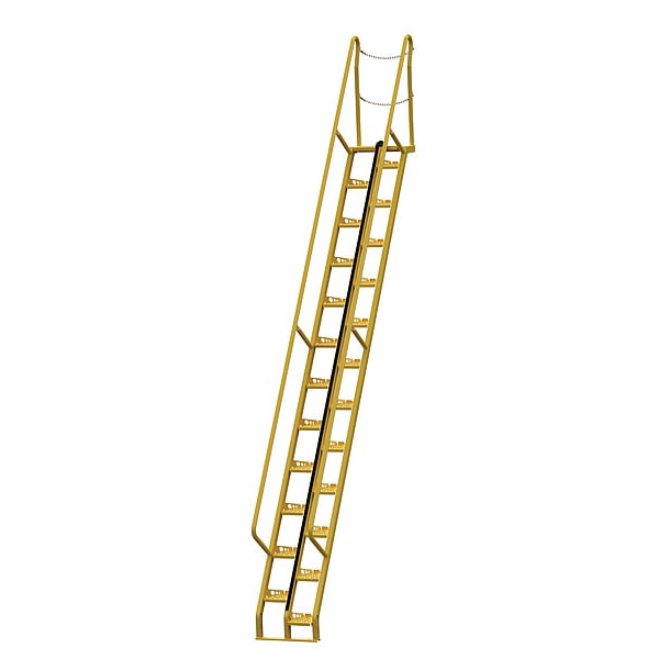 Vestil ATS-14-56 210 3/8 in Overall H, Alternating Tread Stair Unit, Steel, 24 Steps, 350 lb Load Capacity