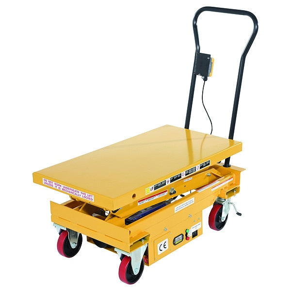 Vestil CART-1000D-DC DC Power Hydraulic Scissor Cart, 1000 lb. Cap, 39-3/4"W, 20-1/2"L
